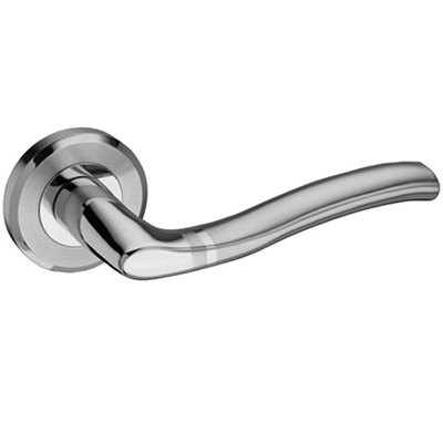 Access Hardware Wave Dual Finish Bevelled Edge Polished & Satin Stainless Steel Door Handles - C30 (sold in pairs) DUAL FINISH POLISHED & SATIN