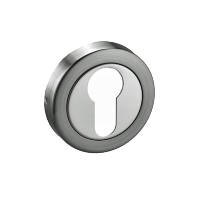 Access Hardware Euro Profile Escutcheons, Polished & Satin Nickel Dual Finish - D85 DUAL FINISH POLISHED & SATIN - EURO PROFILE (CYLINDER HOLE)