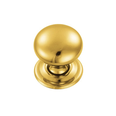 Carlisle Brass Fingertip Hollow Victorian Cupboard Knob, Polished Brass - FTD1265 POLISHED BRASS - 37mm
