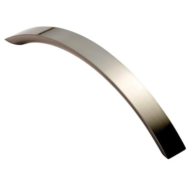Carlisle Brass Fingertip Curved Convex Grip Cabinet Pull Handle (128mm C/C), Satin Nickel - FTD270ASN SATIN NICKEL - 128mm c/c