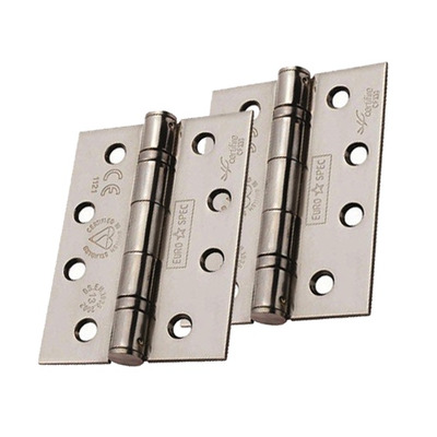 Eurospec Enduro 4 Inch Grade 13 Stainless Steel CE Ball Bearing Hinges, (Various Finishes) - HIN1433/13 (sold in pairs) 4 INCH - POLISHED FINISH
