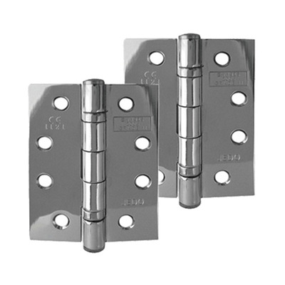 Frelan Hardware 4 Inch Ball Bearing Hinges, Polished Chrome - J8500PC (sold in pairs) 4 INCH - POLISHED CHROME