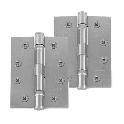 Frelan Hardware 4 Inch Ball Bearing Hinges, Satin Chrome - J8500SC (sold in pairs) 4 INCH - SATIN CHROME (MATT)