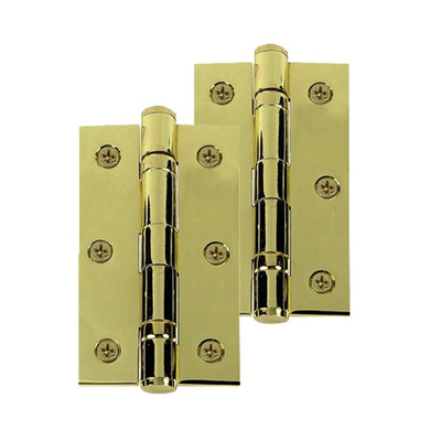 Frelan Hardware Grade 7 - 3 Inch Ball Bearing Hinges, Polished Brass - J8502EB (sold in pairs) 3 INCH - ELECTRO BRASS
