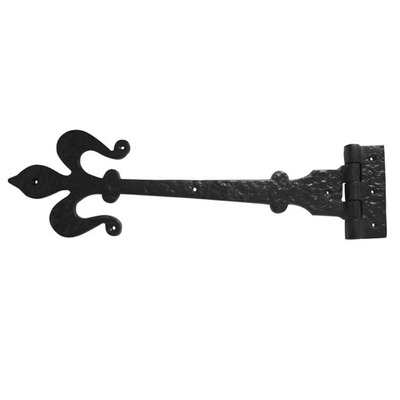 Frelan Hardware Fleur De Lys Working Hinges (400mm), Black Antique - JAB90 (sold in pairs) BLACK ANTIQUE - 400mm