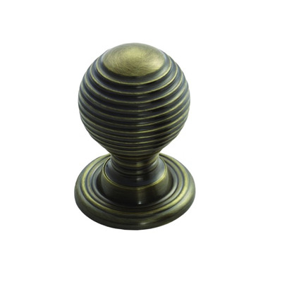 Carlisle Brass Fingertip Queen Anne Reeded Cupboard Knob (23mm, 28mm OR 35mm), Florentine Bronze - M1003FB FLORENTINE BRONZE - 34.5mm