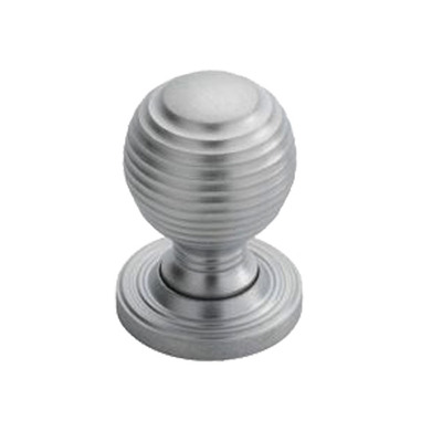 Carlisle Brass Fingertip Queen Anne Reeded Cupboard Knob (23mm, 28mm OR 35mm), Satin Chrome - M1003SC SATIN CHROME - 23mm