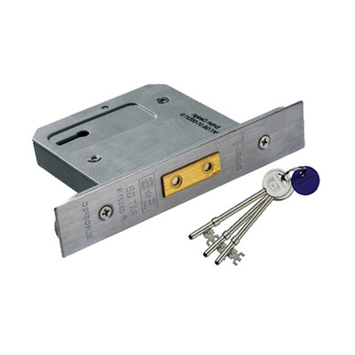 Eurospec Architectural 3 Lever Dead Locks, Silver Finish - LDS53 76mm (3 INCH) SILVER FINISH