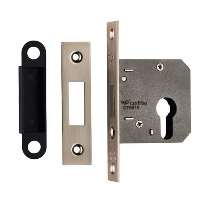 Eurospec Budget Euro Profile Cylinder Deadlocks, Silver, Brass Or Satin Nickel Finish - EDE50 76mm (3 INCH) SATIN NICKEL