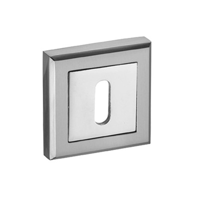 Access Hardware E Series Standard Profile Escutcheon (Key Hole Cover), Polished & Satin Chrome Dual Finish - E83 POLISHED & SATIN FINISH - STANDARD PROFILE (KEY HOLE)