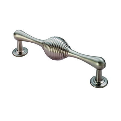 Carlisle Brass Fingertip Reeded Pull Handle (128mm C/C), Satin Nickel - FTD605RSN SATIN NICKEL - 128mm c/c
