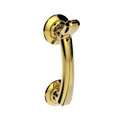 Carlisle Brass Door Knocker On Rose, Polished Brass - M43 POLISHED BRASS