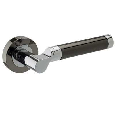 Access Hardware Black Chrome, Dual Finish Polished Chrome & Black Nickel Door Handles - D4310DB (sold in pairs) DUAL FINISH POLISHED CHROME & BLACK NICKEL