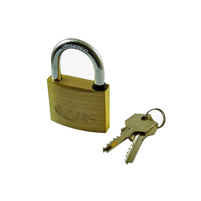 Asec Medium 4 Pin, Standard Open Shackle, Brass Padlocks, Various Sizes 25mm-35mm, K/A Or K/D Options - AS2502 35mm - KEYED ALIKE (KA)