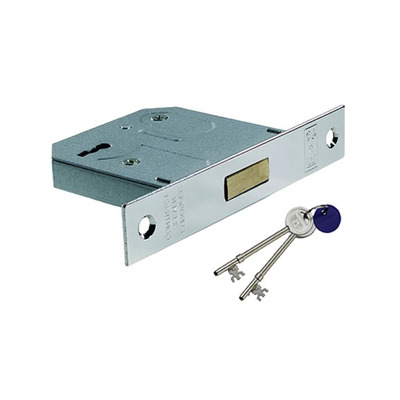 Eurospec Economy 3 Lever Dead Locks, Silver Or Brass Finish - LDE53 64mm (2.5 INCH) SILVER FINISH