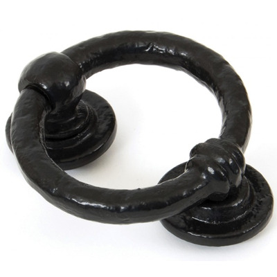 From The Anvil 4" Ring Door Knocker, Black - 33869 BLACK