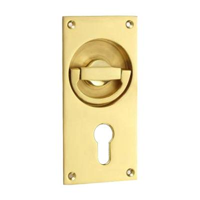 Croft Architectural Flush Euro Profile Lock Ring Door Handles, *Various Finishes Available - 1804E (sold in singles) POLISHED BRASS