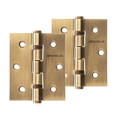 Atlantic 3 Inch Solid Steel Ball Bearing Hinges, Matt Antique Brass - A2HB32525/MAB (sold in pairs) MATT ANTIQUE BRASS