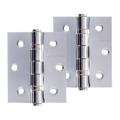 Atlantic 3 Inch Solid Steel Ball Bearing Hinges, Polished Chrome Plated - A2HB32525/PC (sold in pairs) POLISHED CHROME