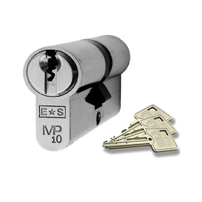 Eurospec MP10 Euro Profile British Standard 10 Pin Offset Double Cylinders, (Various Sizes) Polished Chrome - CYH712PC/OFF 35/45mm - KEYED TO DIFFER *5-7 Working Days*