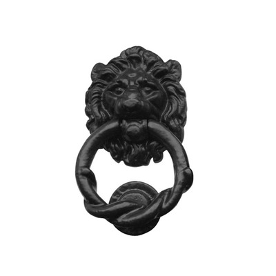 Frelan Hardware Lion Head Door Knocker (165mm x 100mm), Black Antique - JAB8 BLACK ANTIQUE