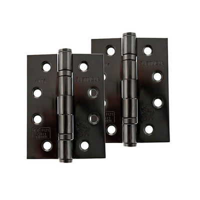 Atlantic 4 Inch Fire Rated Solid Steel Ball Bearing Hinges Grade 13, Black Nickel - AH1433BN (sold in pairs) BLACK NICKEL