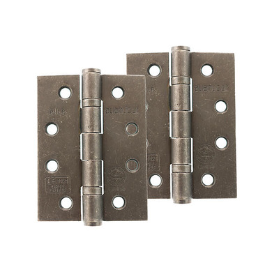 Atlantic 4 Inch Fire Rated Solid Steel Ball Bearing Hinges Grade 13, Distressed Silver - AH1433DS (sold in pairs) DISTRESSED SILVER