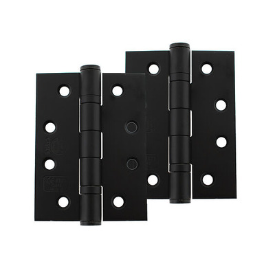 Atlantic 4 Inch Fire Rated Solid Steel Ball Bearing Hinges Grade 13, Matt Black - AH1433MB (sold in pairs) MATT BLACK