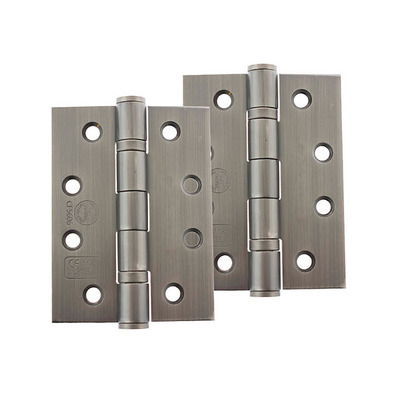 Atlantic 4 Inch Fire Rated Solid Steel Ball Bearing Hinges Grade 13, Matt Gun Metal - AH1433MBN (sold in pairs) MATT GUN METAL