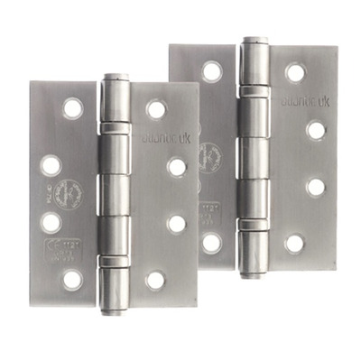 Atlantic 4 Inch Solid Steel Ball Bearing Hinges Grade 13, Satin Stainless Steel - AH1433SSS (sold in pairs) SATIN STAINLESS STEEL