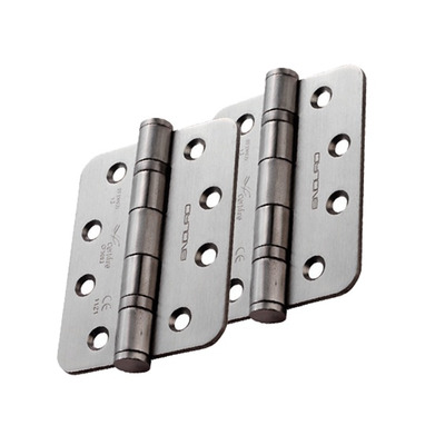 Eurospec Enduro 4 Inch Grade 13 Plain Ball Bearing Radius Hinges, Polished Or Satin Stainless Steel - HIN1433P/13/R (sold in pairs) 4 INCH - SATIN (MATT) FINISH (RADIUS EDGE)