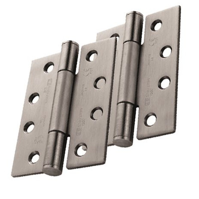Eurospec Enduromax 4 Inch Grade 14 Concealed Bearing Triple Knuckle Hinges, (Various Finishes) - H3N1207/14 (sold in pairs) 4 INCH - SATIN STAINLESS STEEL
