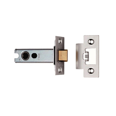 Eurospec Double Sprung 3 Inch Tubular Latches (Bolt Through) - Nickel Plate or Satin Chrome - TLS8030 76mm 3 (INCH) - NICKEL PLATE