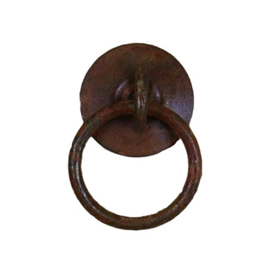 Cottingham Ring and Backplate Handle (47mm), Rustic Iron - 49.079.RU.47 RUSTIC IRON - 47mm