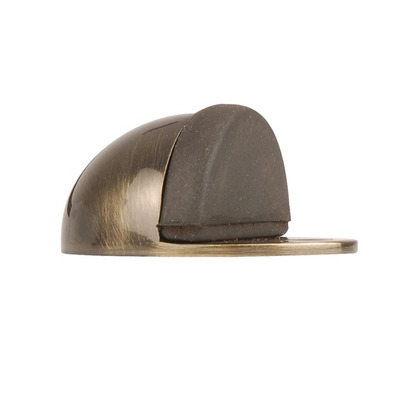 Excel Oval Hooded Floor Mounted Doorstop, Antique Brass - 3365 ANTIQUE BRASS