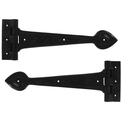 From The Anvil Cast T Hinge (Various Sizes), Antique Black - 33884 (sold in pairs) 12" CAST T HINGE (PAIR), ANTIQUE BLACK