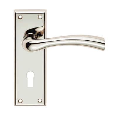 Carlisle Brass Serozzetta Residential Cinquanta Door Handles On Backplate, Polished Nickel - SZR051PN (sold in pairs) BATHROOM
