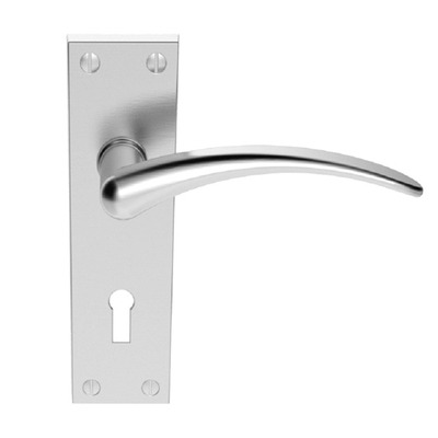 Carlisle Brass Wing Door Handles On Backplate, Satin Chrome - DL64SC (sold in pairs) BATHROOM