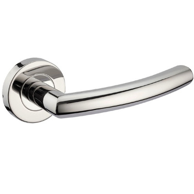 Access Hardware Door Handles On Round Rose, Polished Stainless Steel - B1610P (sold in pairs) POLISHED STAINLESS STEEL