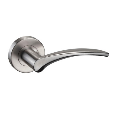 Access Hardware Winged Door Handles On Round Rose, Satin Stainless Steel - B1810S (sold in pairs) SATIN STAINLESS STEEL