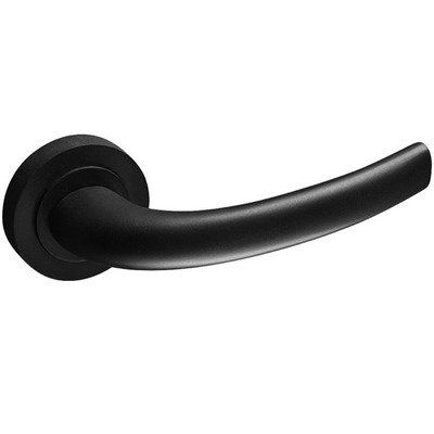 Access Hardware Door Handles On Round Rose, Matt Black - D2110BL (sold in pairs) MATT BLACK