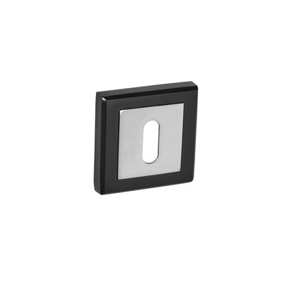 Access Hardware E Series Standard Profile Escutcheon (Key Hole Cover), Matt Black With Polished & Satin Chrome - E8310DBL MATT BLACK WITH POLISHED CHROME & SATIN CHROME