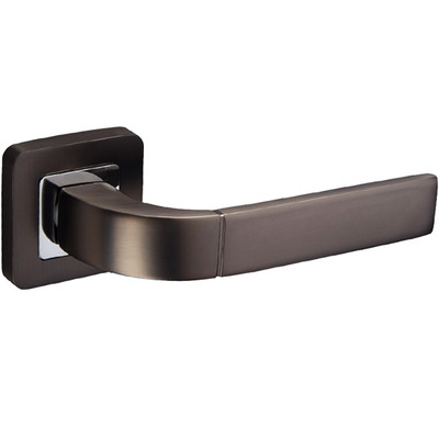Access Hardware F Series Handles On Radius Corner Square Rose, Dual Finish Matt Black & Polished Chrome - F3510DBL (sold in pairs) DUAL FINISH: MATT BLACK & POLISHED CHROME