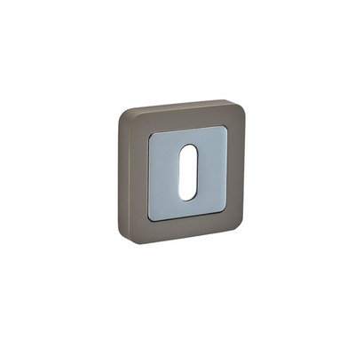 Access Hardware F Series Radius Corner Standard Profile Escutcheon (Key Hole Cover), Dual Finish Polished Chrome & Satin Chrome - F8310DSC DUAL FINISH: POLISHED CHROME & SATIN CHROME STANDARD ESCUTCHEON