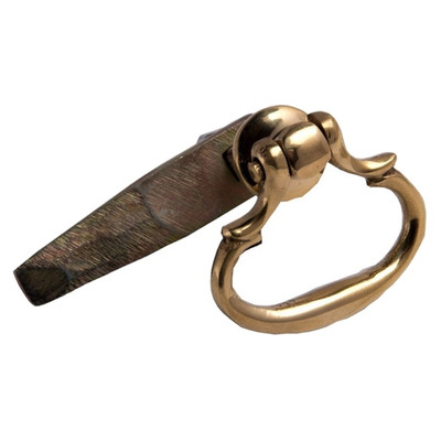 Cardea Ironmongery Cavendish Drop Ring Shutter Turn, Unlacquered Brass - AB284 UNLACQUERED BRASS
