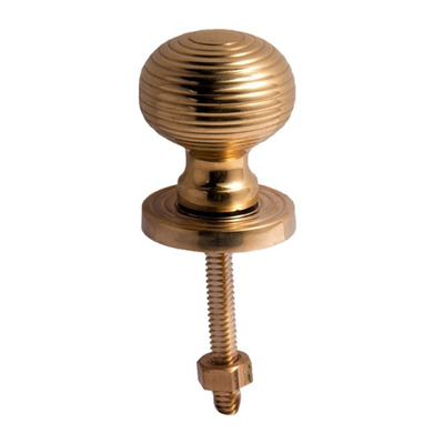 Cardea Ironmongery Cavendish Reeded Shutter Knob, Unlacquered Brass - AB296UNL UNLACQUERED BRASS