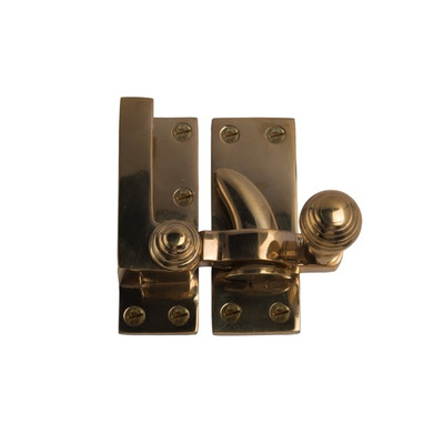 Cardea Ironmongery Cavendish Reeded Quadrant Sash Fastener, Unlacquered Brass - AD122UNL UNLACQUERED BRASS