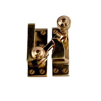 Cardea Ironmongery Cavendish Reeded Straight Arm Sash Fastener, Unlacquered Brass - AD123UNL UNLACQUERED BRASS