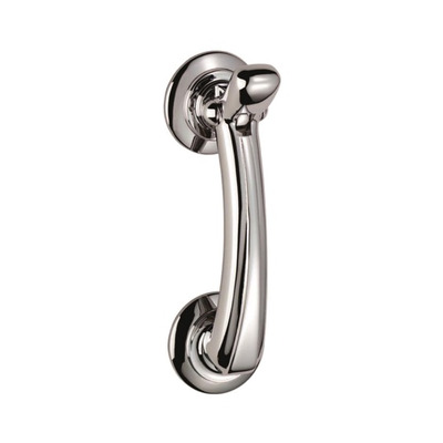Carlisle Brass Door Knocker On Rose, Polished Chrome - M43CP POLISHED CHROME