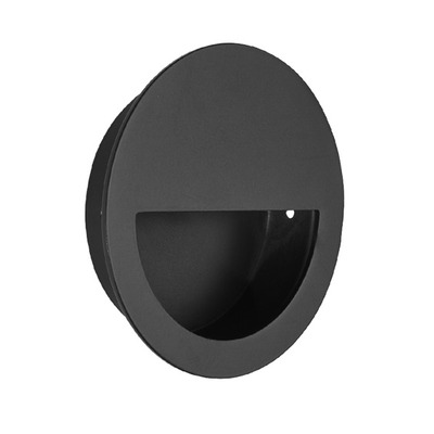 Access Hardware Half Moon Round Flush Pull Handle (90mm Diameter), Matt Black - X88110BL MATT BLACK - 90mm